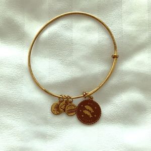 Alex and Ani gold Pisces charm bracelet